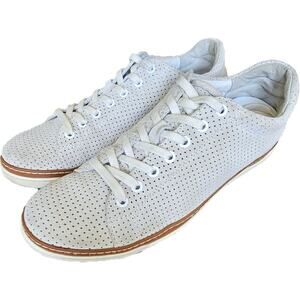 Allen Edmonds Porter Derby Off White Perforated Suede Sneakers Preppy Norm 9.5D